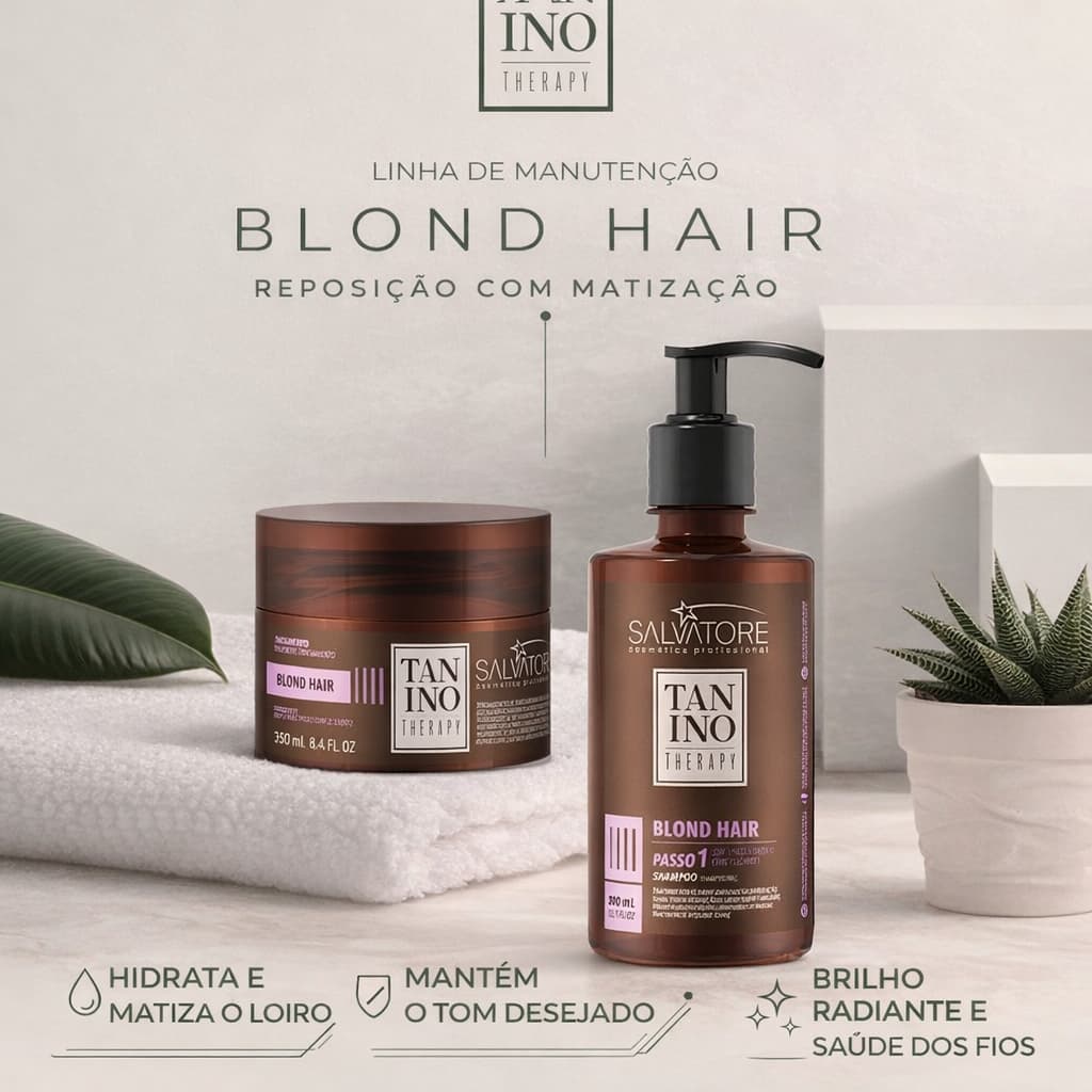 Kit Matizador Loiros Salvatore Tanino Therapy Blond Hair Shampoo 300ml Máscara 250g