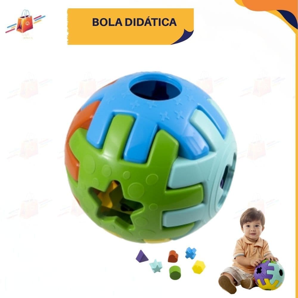 Bola Educativa de Encaixe Brinquedo Pedagógico Infantil Com Formas e Peças de Encaixe Lúdico