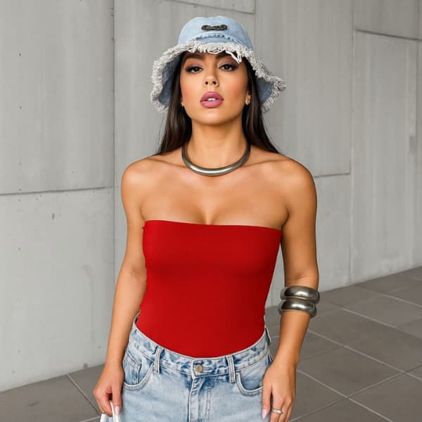 Blusa Top Básica Suplex Duplo Tomara que Caia
