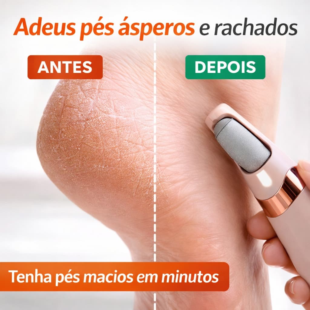 Lixa de Pé Elétrica Recarregável USB Bivolt Removedor de Calos Pedicure À Prova D’Água