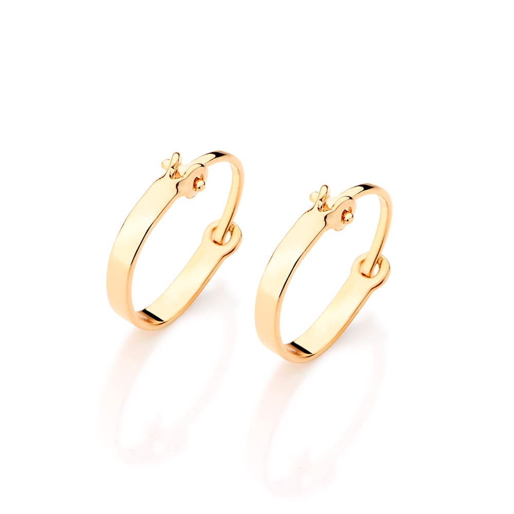 Brinco Argola Pequena Lisa Folheada Ouro Rommanel 520293