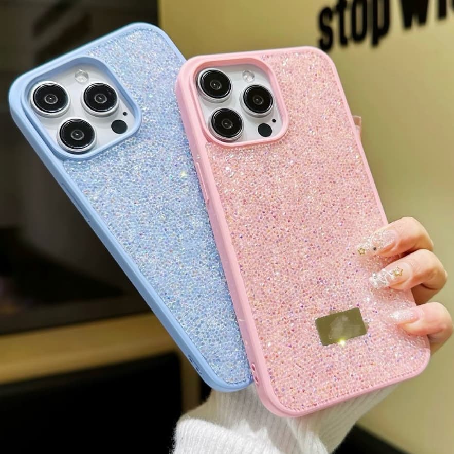 Capa Capinha para IPhone 13 / IPhone 13 Pro / IPhone 13 Pro Max Premium com Pedras De Strass Aveludadas