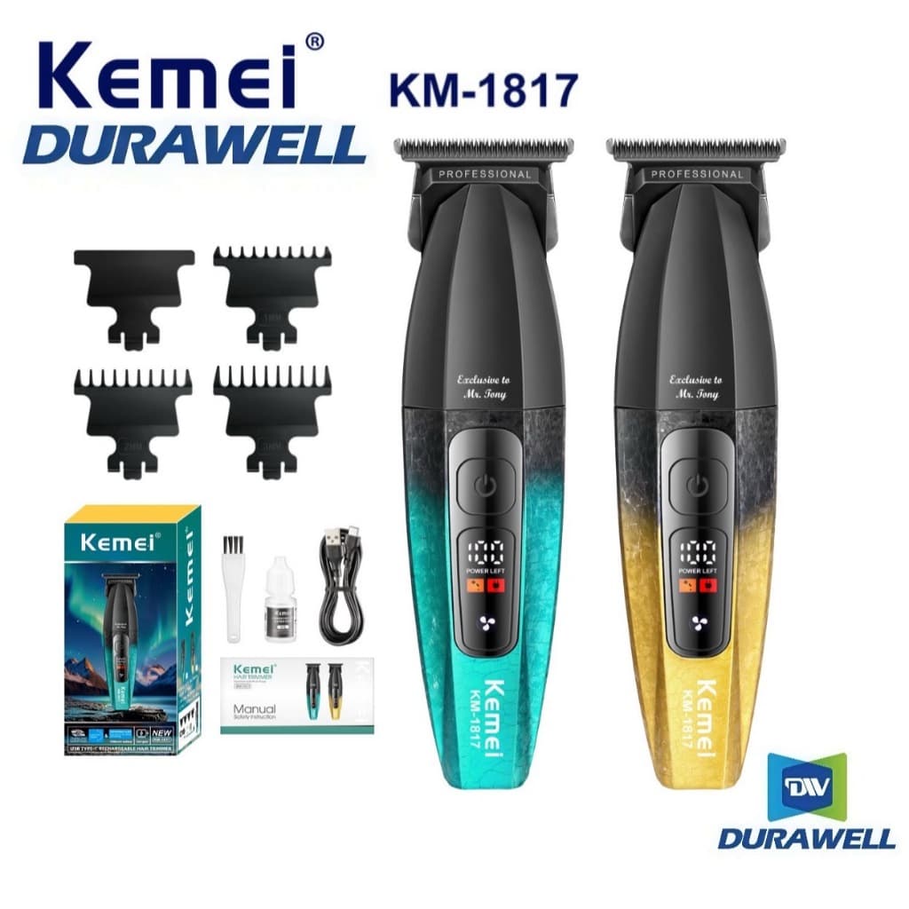 Maquina De Cortar Cabelo Recarregável Profissional Kemei Bivolt KM-1817