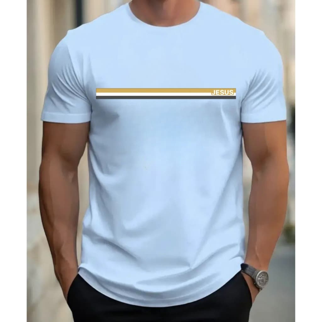 Camiseta Básica Masculina de Algodão - 100% Algodão, Gola Redonda Leve Elasticidade,Camiseta Casual de Verão com Estampa