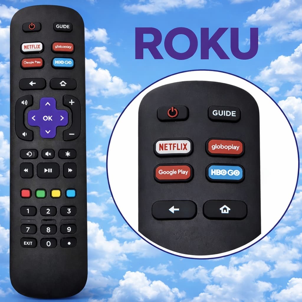 Controle Roku TV Philco AOC TCL Semp Compatível Netflix YouTube Prime