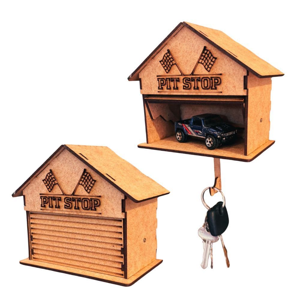 Porta Chaves de Parede Garagem MDF para Carrinho de Miniatura Expositor