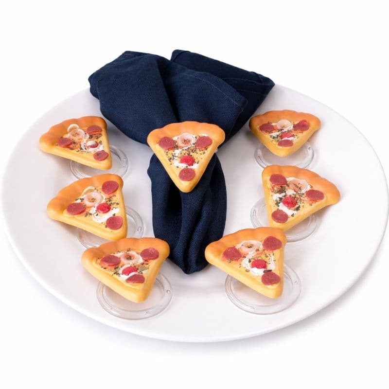 Porta guardanapo tematico Pizza Fatia  em biscuit para mesa posta Personalizado