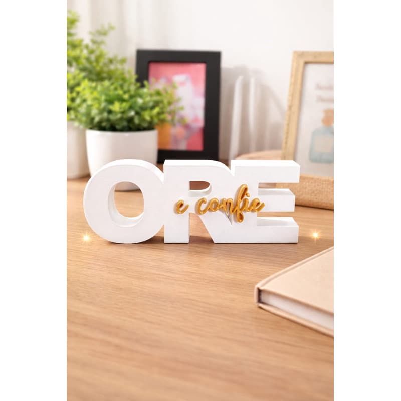 Placa Decorativa Ore e Confie 20cm | Decoração Religiosa Cristã | Enfeite Para Sala e Quarto
