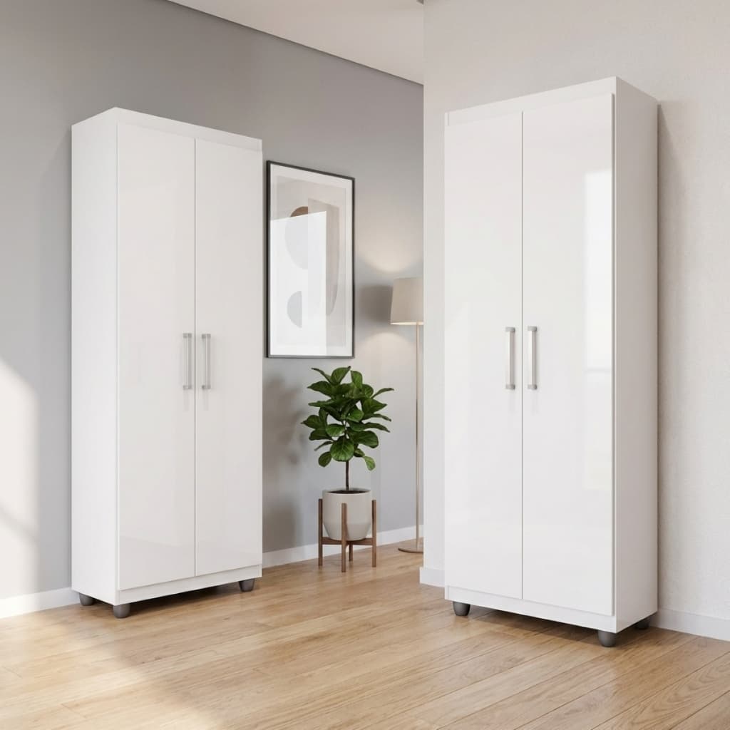 Kit 2 Armário Organizador Multiuso 2 Portas Roma Lavanderia - G4 Magazine