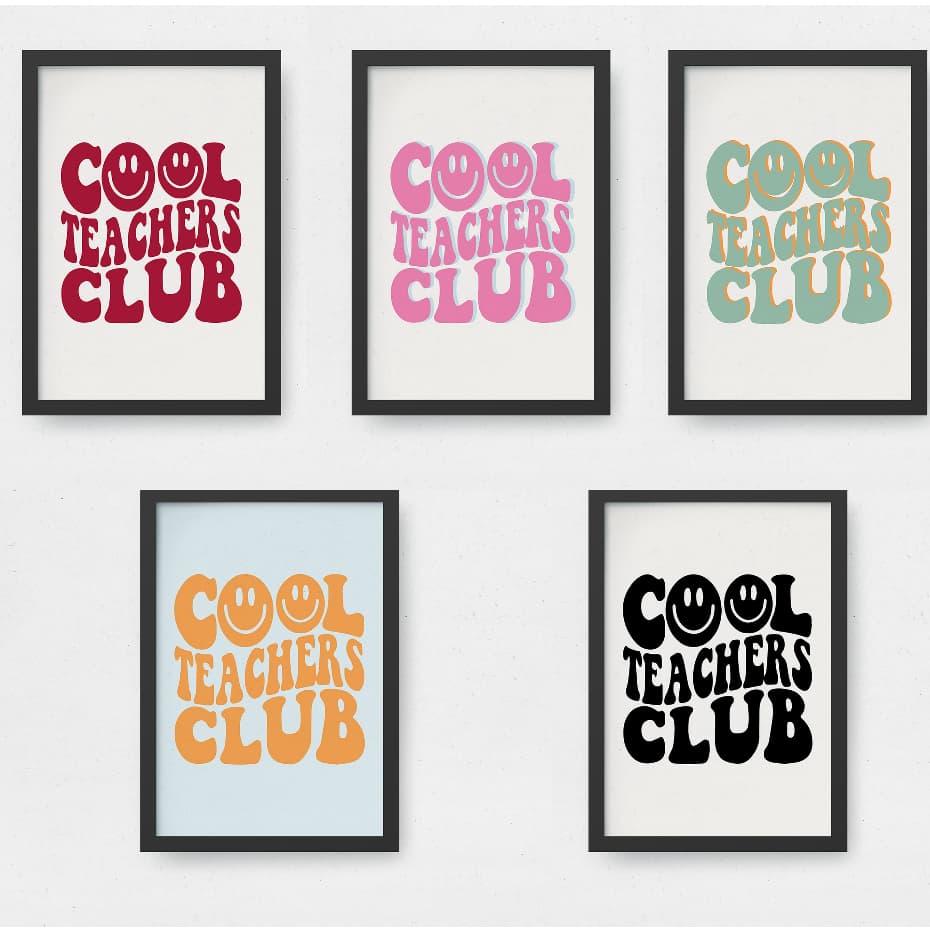 Quadro Cool Teachers Club Professores Legais Educação Escola Decoração Pedagogia Professora