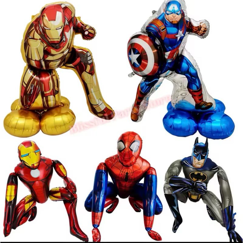 Balão grande metalizado super heróis Homem Aranha Homem de Ferro Spiderman Batman aniversário infantil