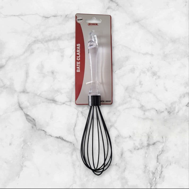 Batedor de Ovos Profissional 25,5cm - Fouet de Silicone com Cabo de Acrílico Luxo 🧁✨