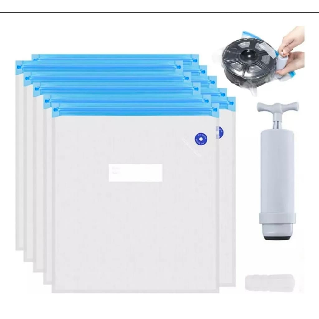 Kit 5 Sacos A Vacuo Para Filamento 3d + 1 Bomba Manual