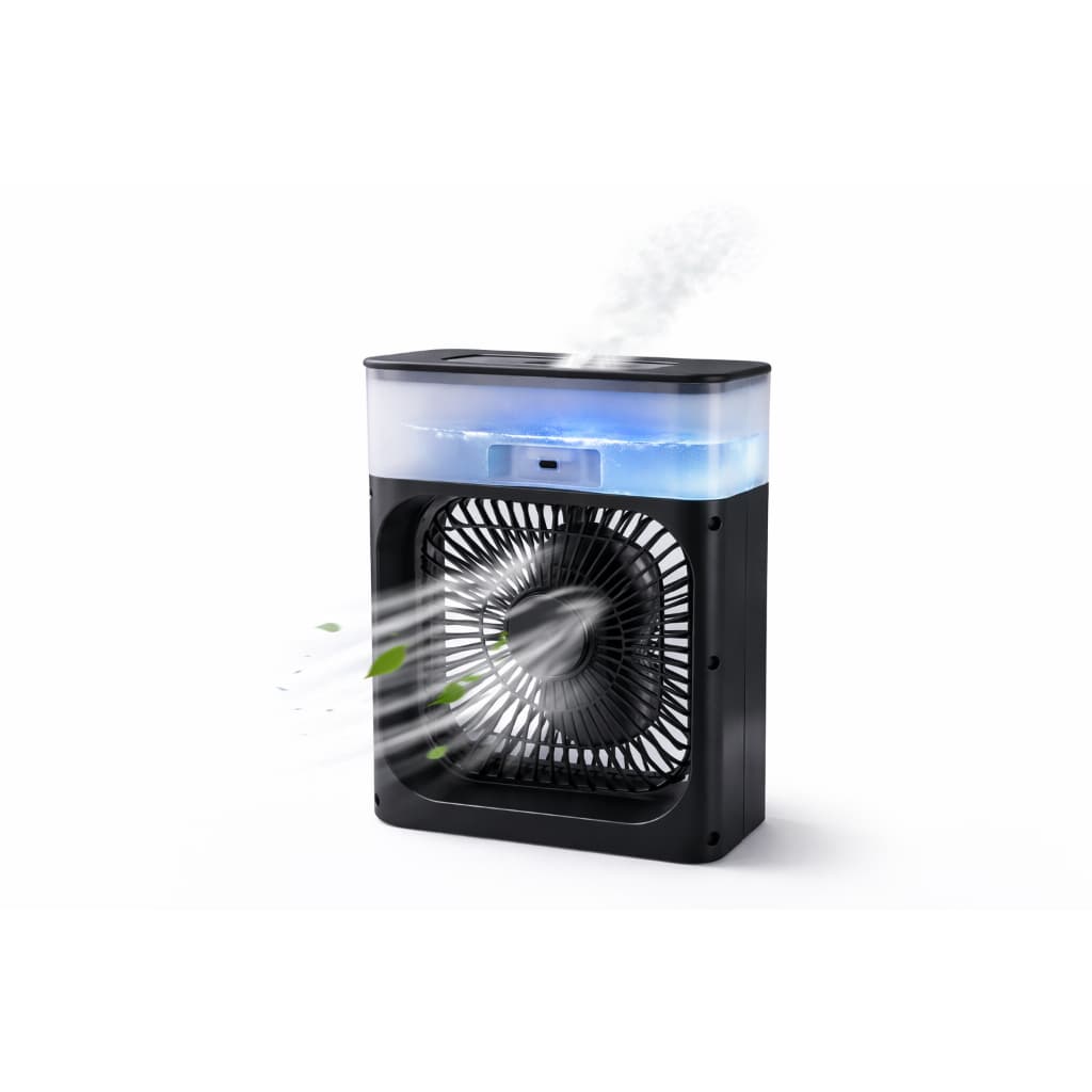 Ventilador Climatizador Portátil USB Umidificador 400ml | Preto
