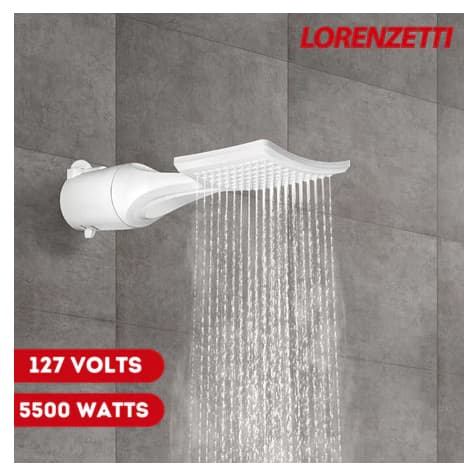 Chuveiro Ducha Multitemperaturas Loren Shower Ultra Quadrado Lorenzetti 127v 5500w Branco
