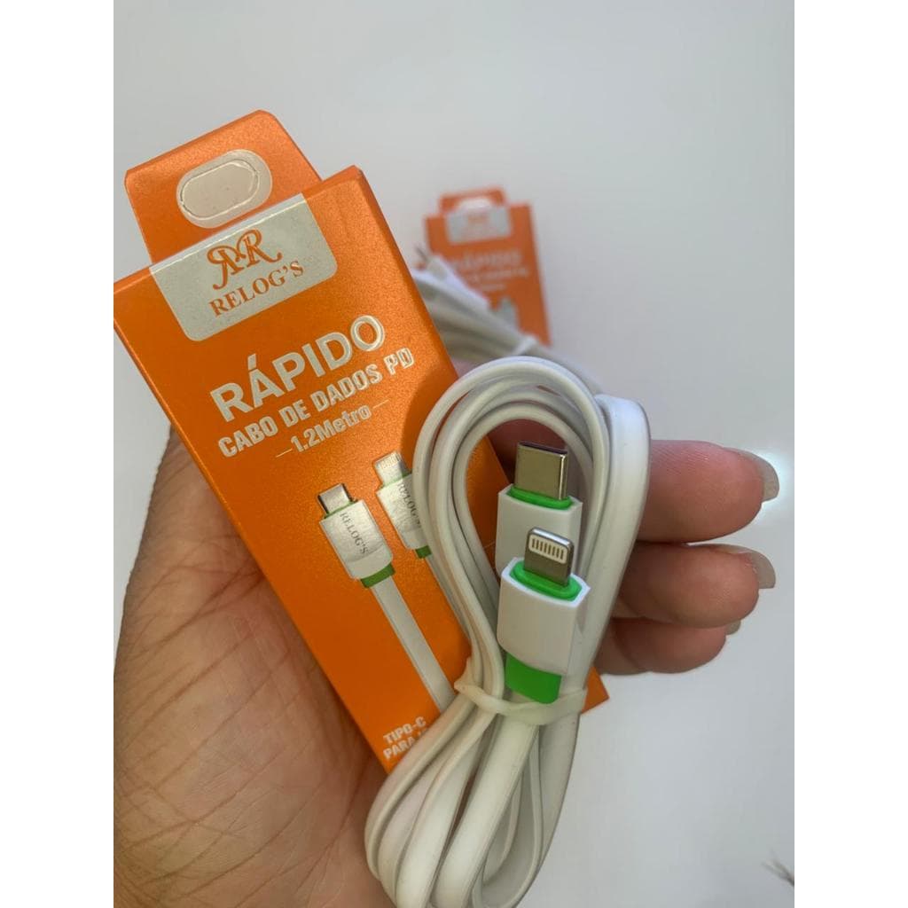 Cabo de dados carregador Turbo Rápido Tipo C x Tipo Lightning Cabo 1.2mt Resistente Emborrachado 4.8A