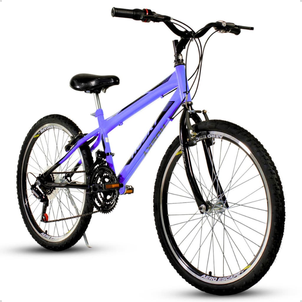 Bicicleta Infanto Juvenil Aro 24 Feminina 18v Menina Lilás Husky Volt