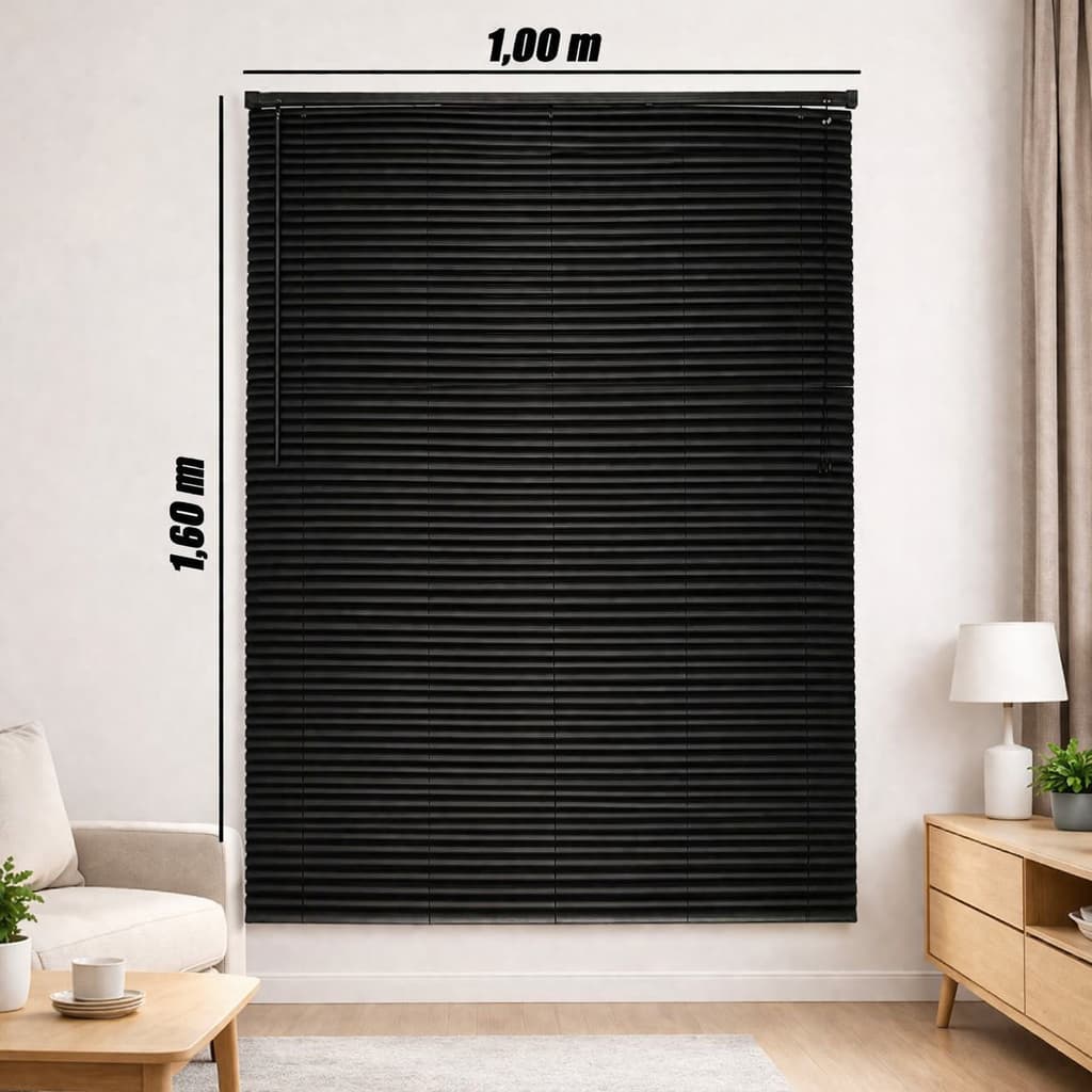 Persiana Horizontal PVC 1,00 x 1,60mt Branco Preto Cinza Sala Quarto Escritorio