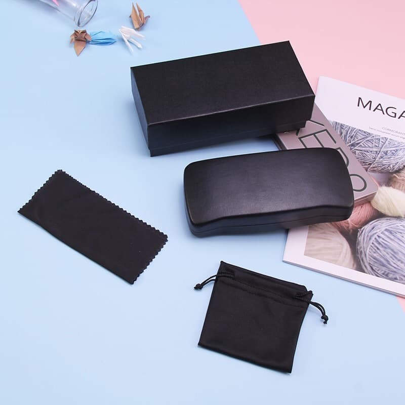 Kit Porta Óculos Estojo Conjunto De Estojo De Óculos De Alta Qualidade Sol Preto Elegante