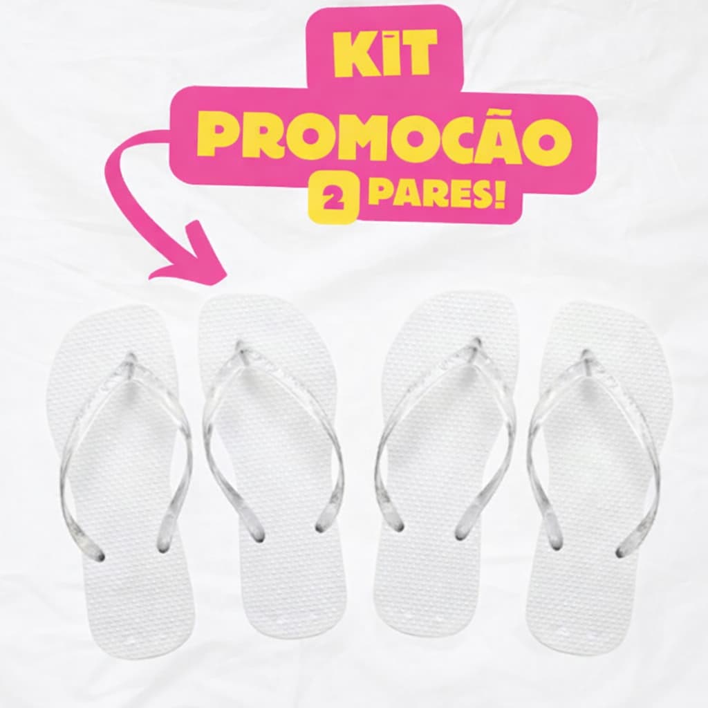 Kit 2 Pares De Chinelo Feminino Causal Borracha Infantil Confortável - Promoção Envio Relâmpago