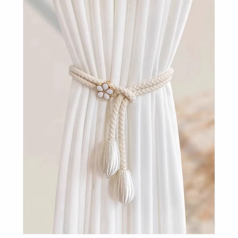 Kit 1 Par Prendedor De Cortina Decorativo Cordão Com Pingente Luxo