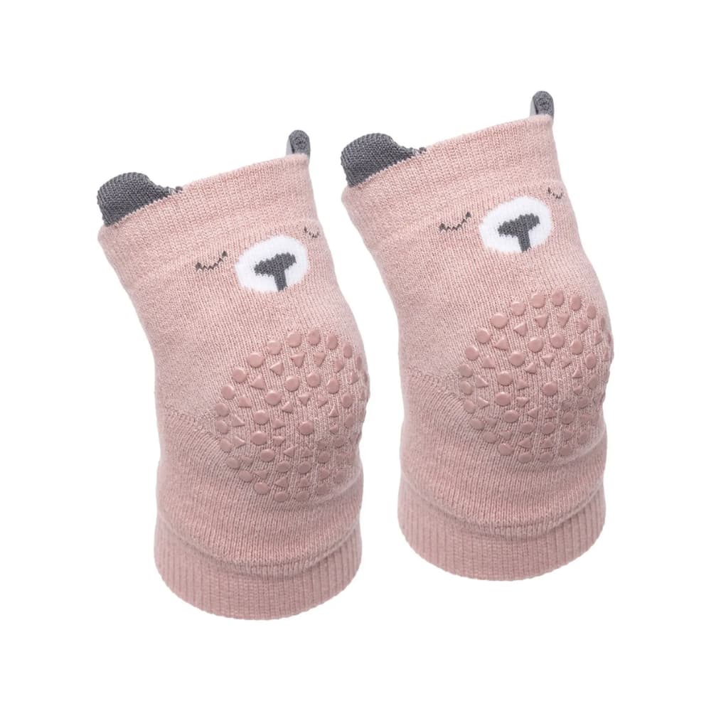Joelheira Antiderrapante Engatinhar Bebê +6m Estampado Buba Cor Rosa Urso