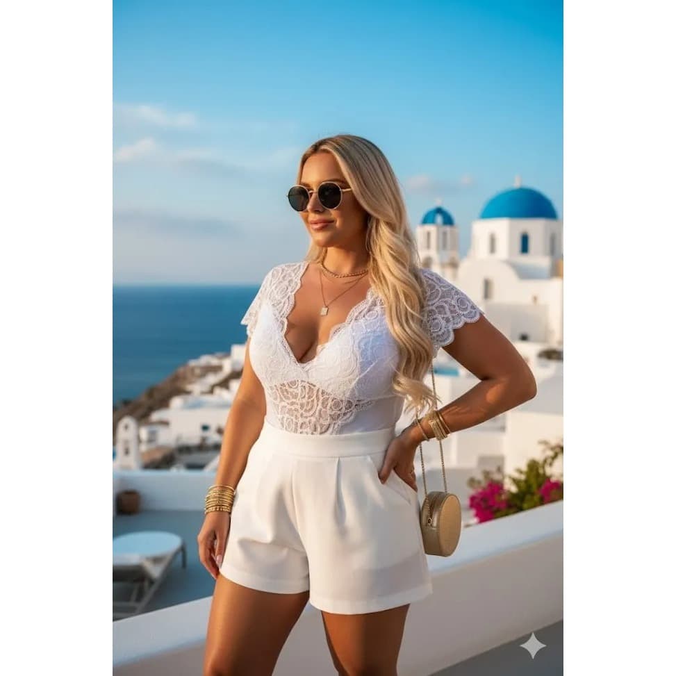 BODY MANGUINHA RENDA PLUS SIZE
