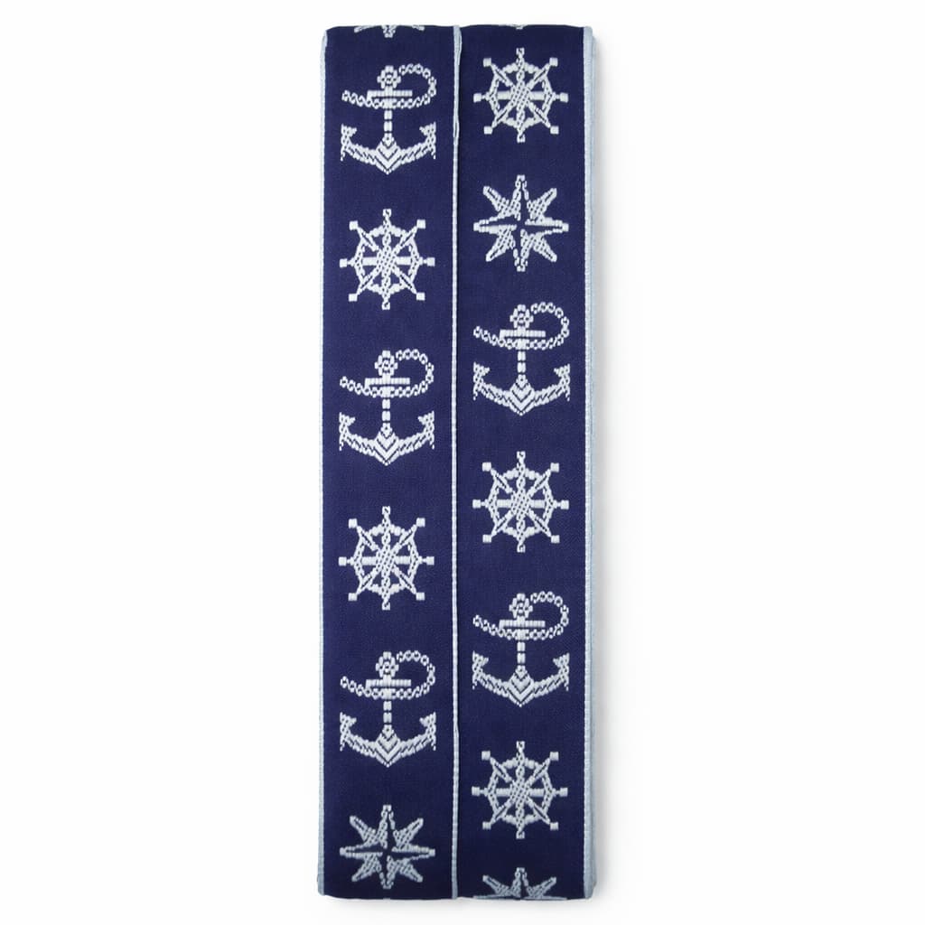 Fita Gorgurão Estampa Náutica 38mm Âncora e Leme – Ideal para Laços, Tiaras e Artesanato