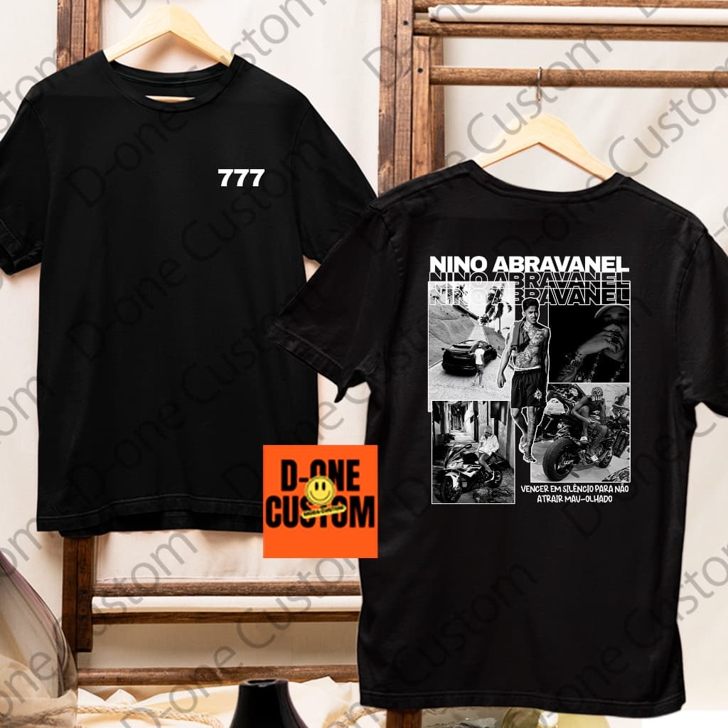 Camisa Camiseta Nino Abravanel Lifestyle 777 Vencer Em Silencio Para Não Atrair Mau Olhado Estampado
