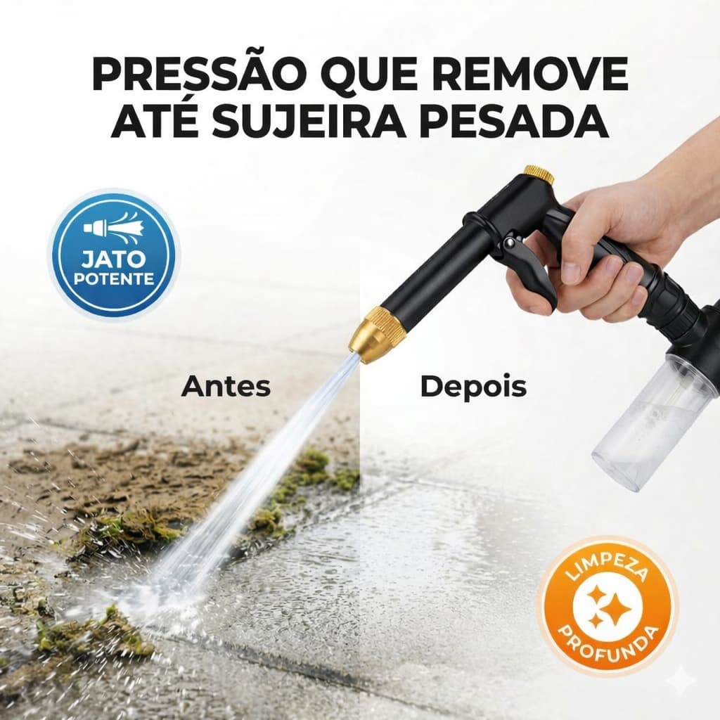 Pistola Alta Pressão Reservatório Espuma Lava Jato Carro Moto Mangueira Profissional