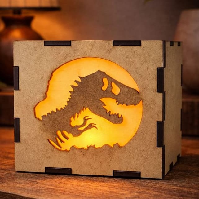 Kit Luminárias Decorativas Jurassic Park Para Led em Mdf Cru Para Quarto Festas