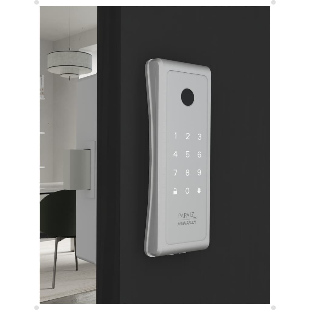 Fechadura Digital Com Biometria e Senha Papaiz SL140B Bio Prata De Sobrepor