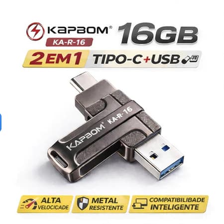 Pendrive 16GB Unidade Flash TIPO-C para USB 3.0 de Alta Velocidade