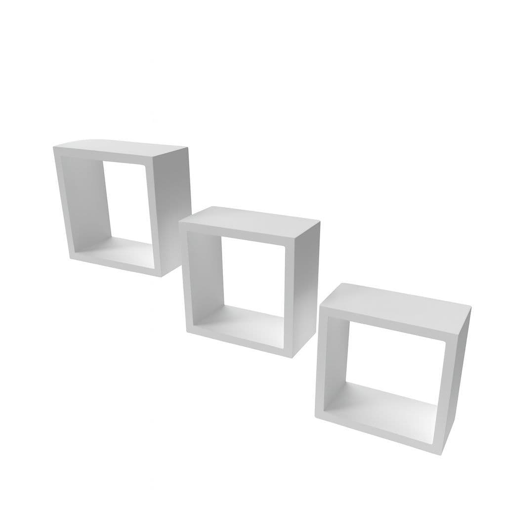 Kit com 3 Nichos Decorativos 30X30X10 CM em MDF 15mm – Cor Branco COZINHA BANHEIRO QUARTO