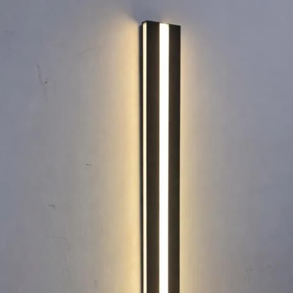 Arandela  Linear Preta Triplicare 100cm 3000K  Moderna Parede Luz Dupla Sala  Quarto Luxo Decorativa