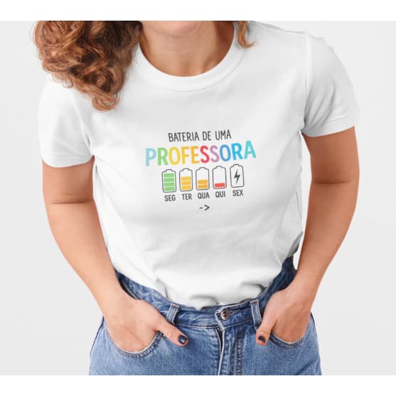 Camiseta Professora Feminina Profissão T Shirt Com criativa 100% Algodão Estampado Pedagogia