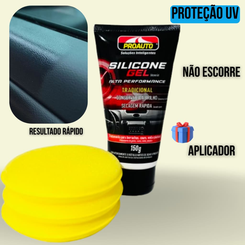 Silicone Gel Automotivo Perfumado Proauto 150g C/ Aplicador De Espuma 100% Poliester