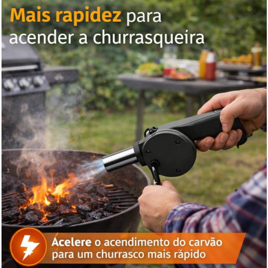 Ventilador De Churrasco Acendedor De Brasa Soprador Para Churrasco Ventilador Manual Churrasqueira Acessório Para Churra