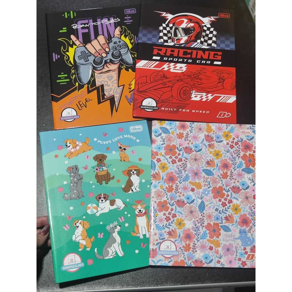 Caderno Quadriculado 1x1 cm Brochura Capa Dura D+ 40 Folhas