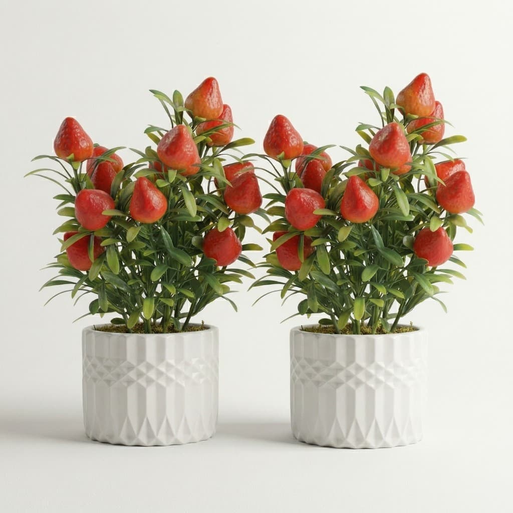 Planta Artificial Arranjo de Frutas Realistas Decoração Kit 2