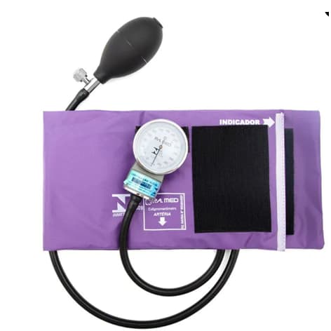 Aparelho De Pressão Manual Esfigmomanômetro Adulto PAMED (roxo)