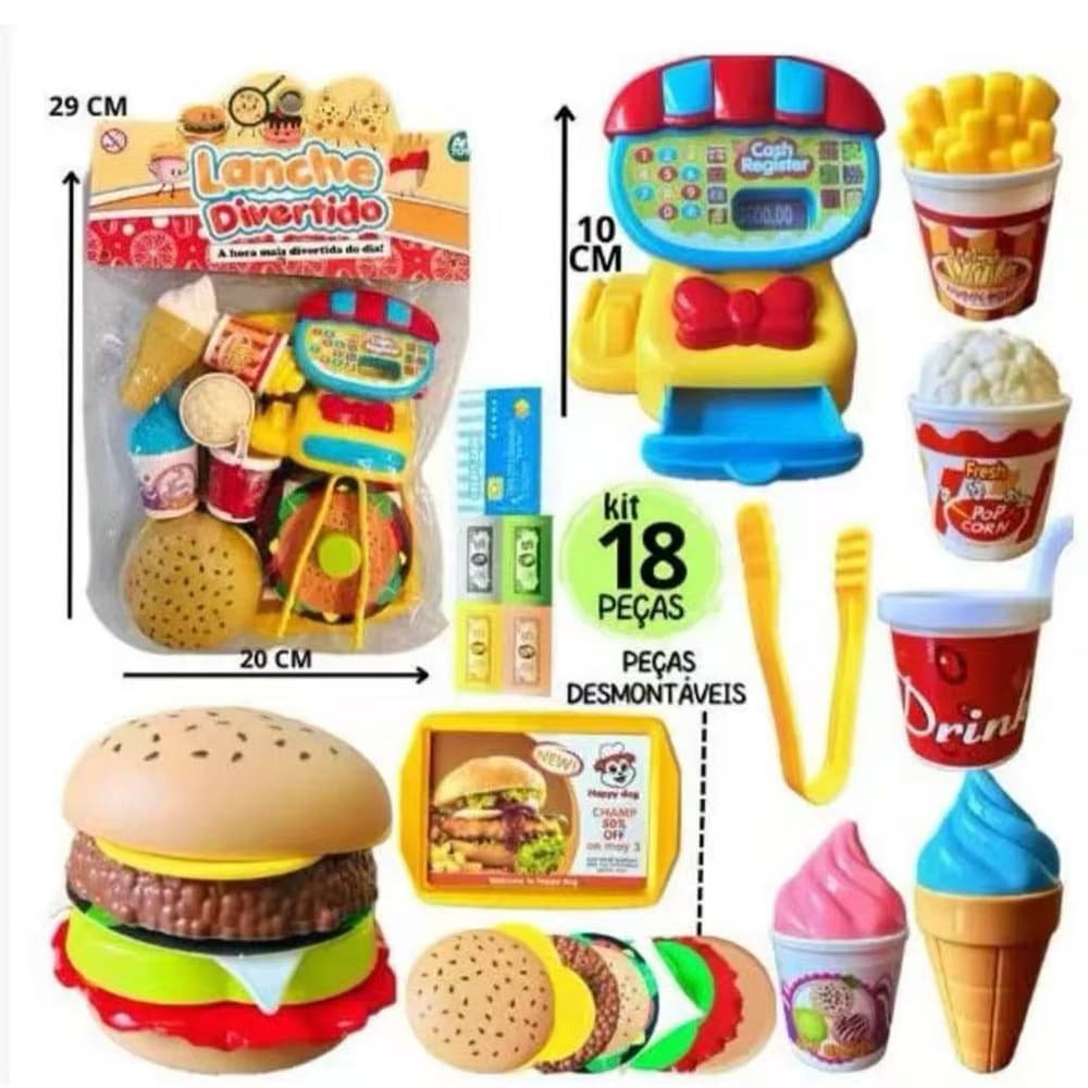 Brinquedo Cozinha Infantil｜Frutas + Comidinha com Função Cortar, Diversão Educativa