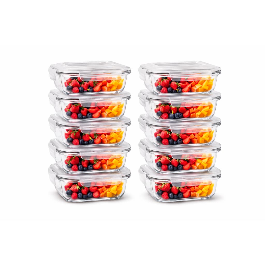 Kit 1, 2 ou 6 Pote Hermético 640ml Vidro Ideal para Marmitas Micro-ondas e Forno Tampa com 4 Travas