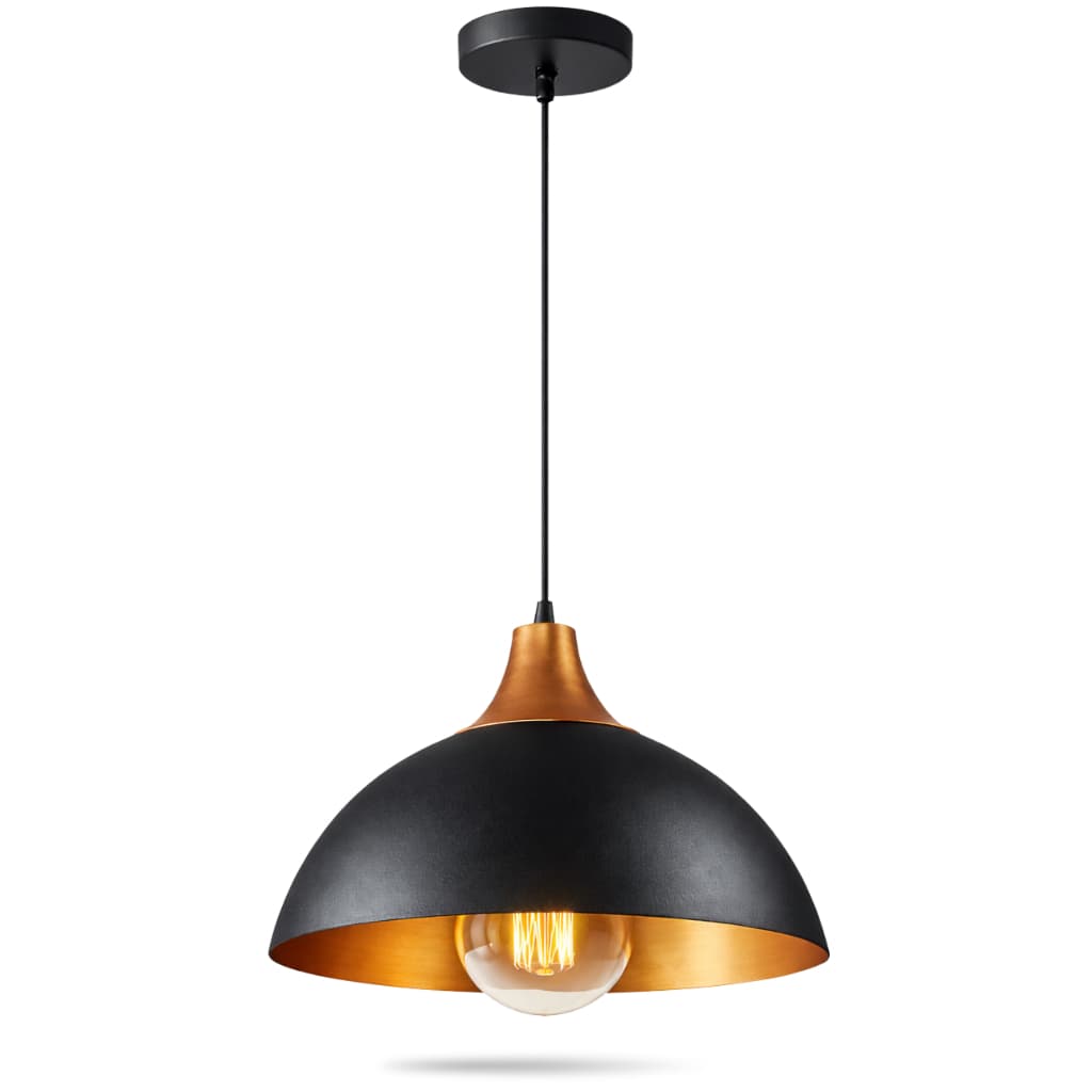 Pendente Preto Cobre Bancada Luminaria Teto Cozinha Sala