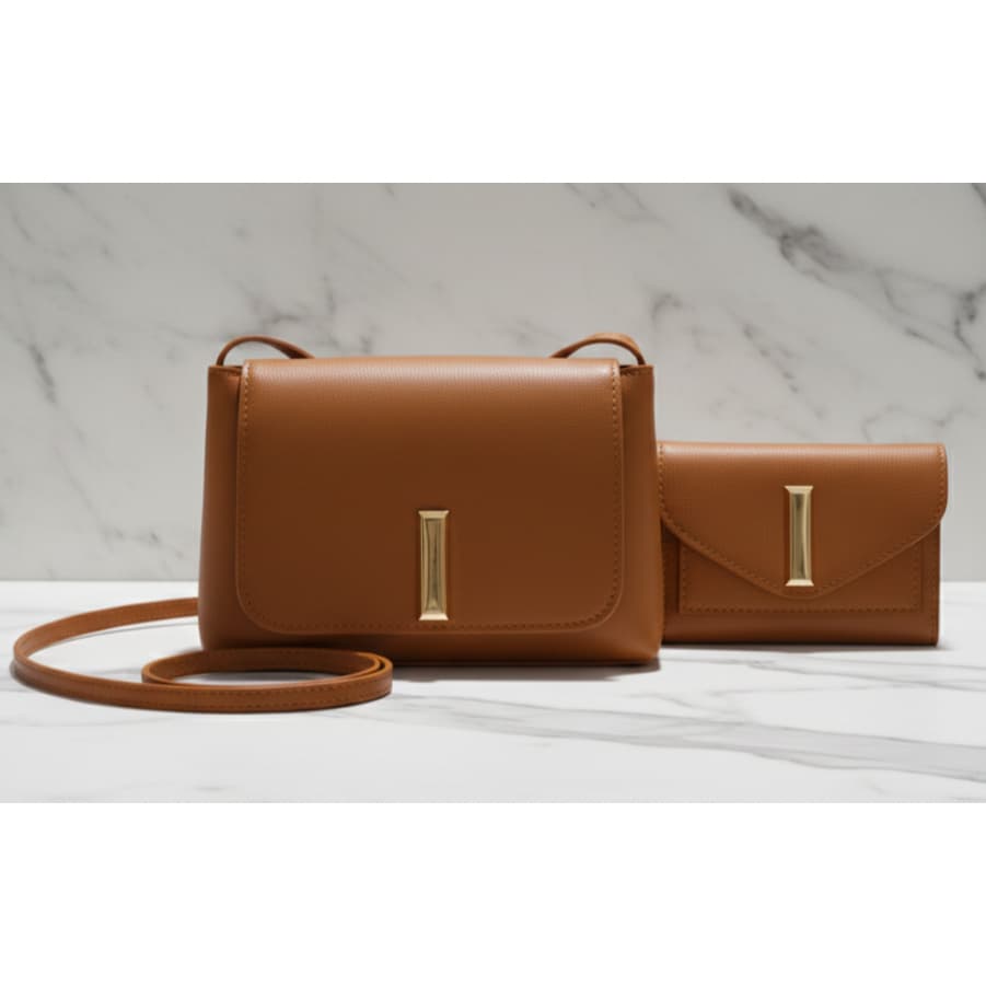 Kit Bolsa Transversal Feminina + Carteira Slim Prática e Elegante
