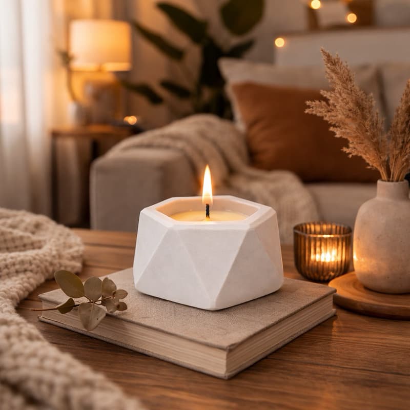 Vela Aromática Perfumada Artesanal + Vaso Decorativo Para Plantas Artificiais 2 em 1