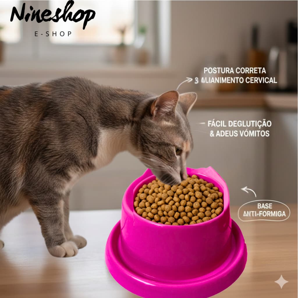 KIT 1 OU 2 Comedouro e bebedouro suspenso elevado ergonômico para gatos antiformiga
