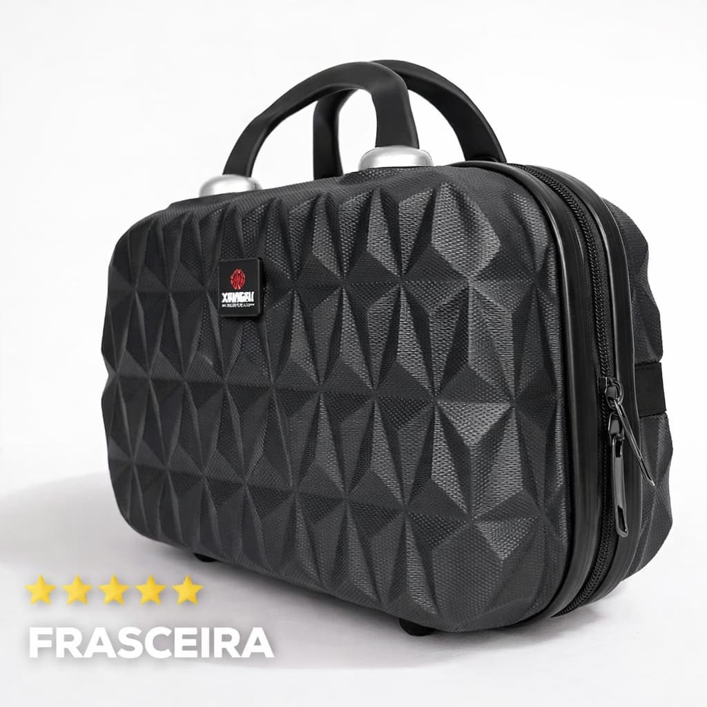 Frasqueira de viagem  Tamanho P  em fibra Abs necessaire  maleta de mão estruturada Medidas 30X24X16
