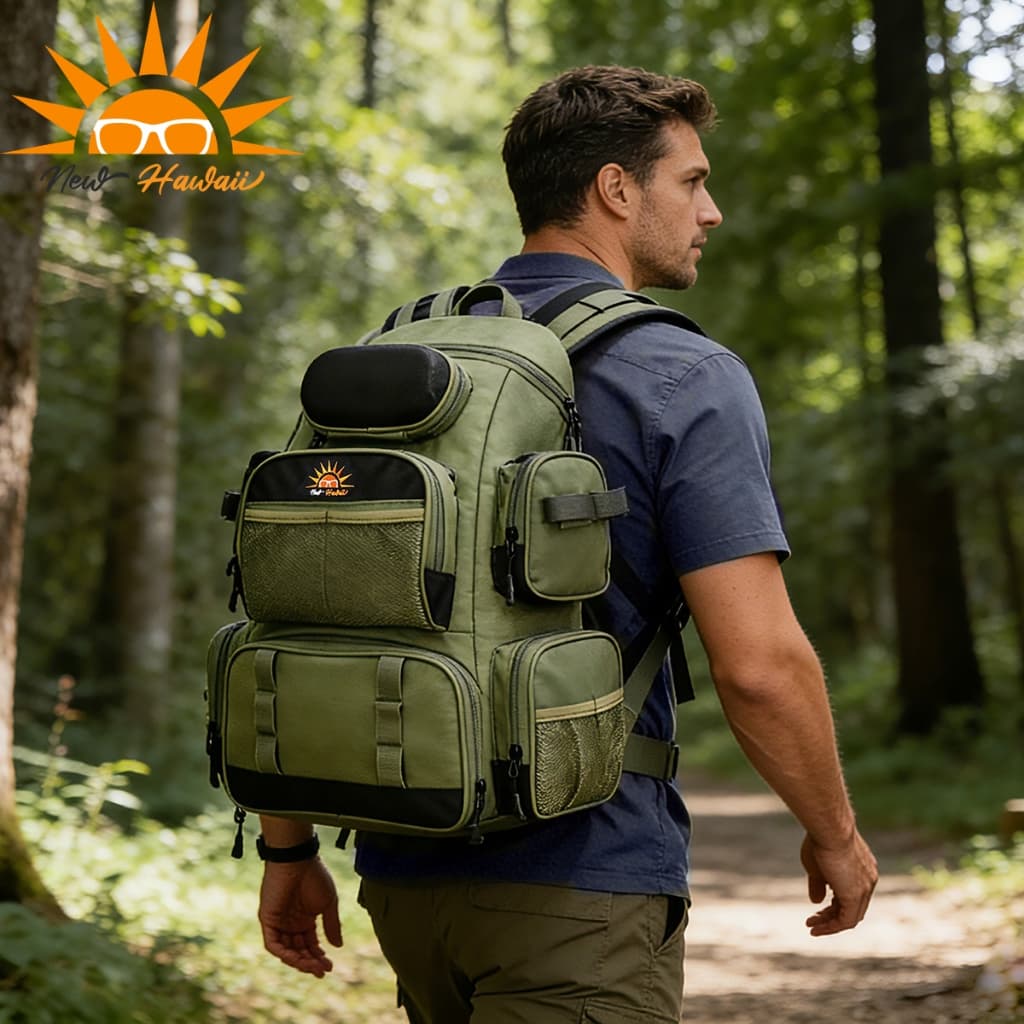 Bolsa de Pesca Mochila para Pesca 40L Impermeável para Camping e Pesca New Hawaii