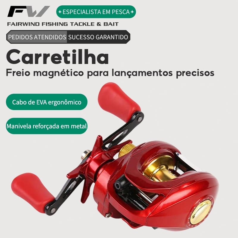 Novo vermelho Cast 7.2 : 1 18 max 200kg Carretel De Pesca De Arrasto + Freio De Liberação Magnética 1BB Para Salwato